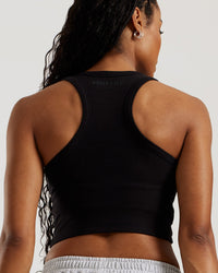 Comfort Ribbed Cropped Tank | Black