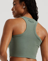 Comfort Ribbed Cropped Tank | Sage