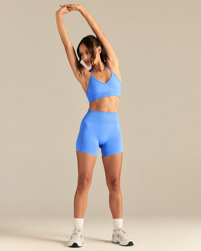 Define 2.0 Seamless Halter Neck Bra | Chambray Blue