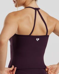 Essential Built-In Bra Midi Tank | Midnight Plum