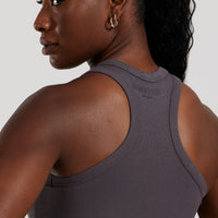 Comfort Ribbed Midi Tank | Graphite