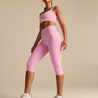 Essential High Waist Capri Leggings | Candy Pink (3/6)