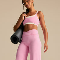 Essential Wrap High Waist Straight Leg Pants | Candy Pink (3/6)
