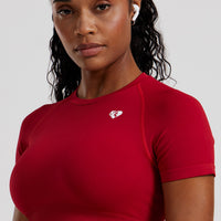 Power Short Sleeve Crop Top | Chilli Red