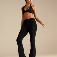 Essential Twist Front Halter Bra | Black