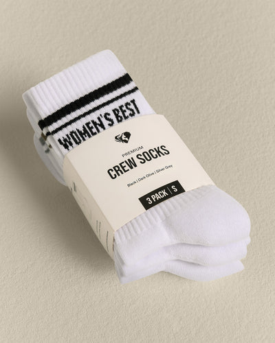 Premium Crew Stripe Socks (3PK) | Black/Dark Olive/Silver Grey