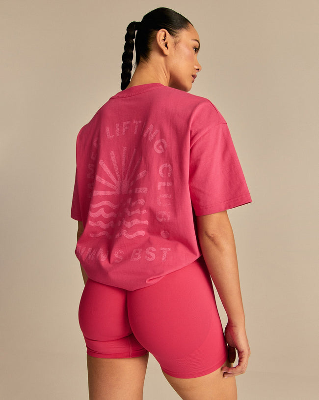 Comfort Summer Lifting Club Oversized T-Shirt | Watermelon