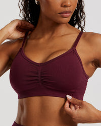 Define 2.0 Seamless Scrunch Bralette | Dark Cherry