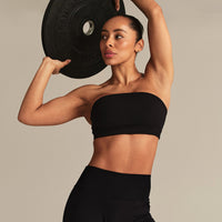 Essential Twist Back Bandeau Bra | Black