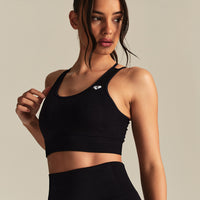 Power Seamless Sports Bra | Black