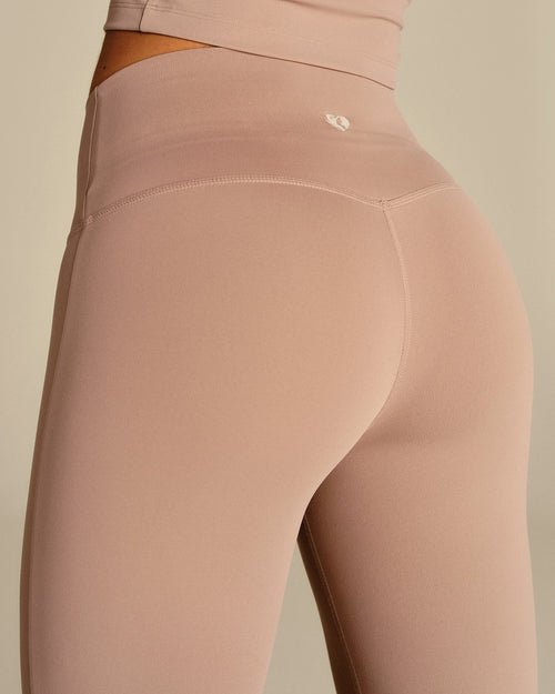 Essential High Waist Flared Leggings | Mauve Taupe