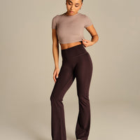 Comfort Ribbed Cropped T-Shirt | Mauve Taupe