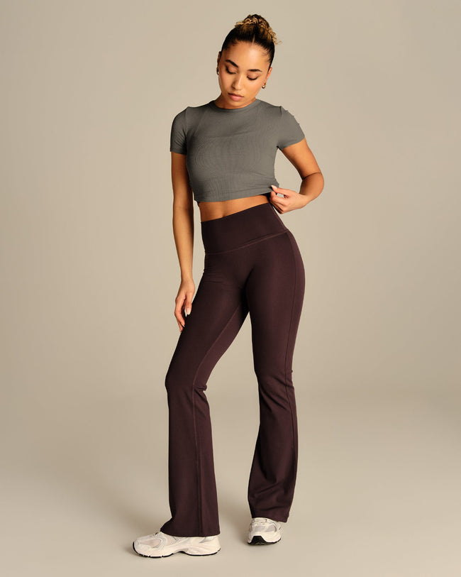 Comfort Ribbed Cropped T-Shirt | Slate Grey (4/6)