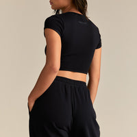 Comfort Graphic Ribbed Baby T-Shirt | Black