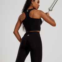 Essential Crop Tank Top | Black