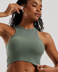 Comfort Ribbed Cropped Tank | Sage