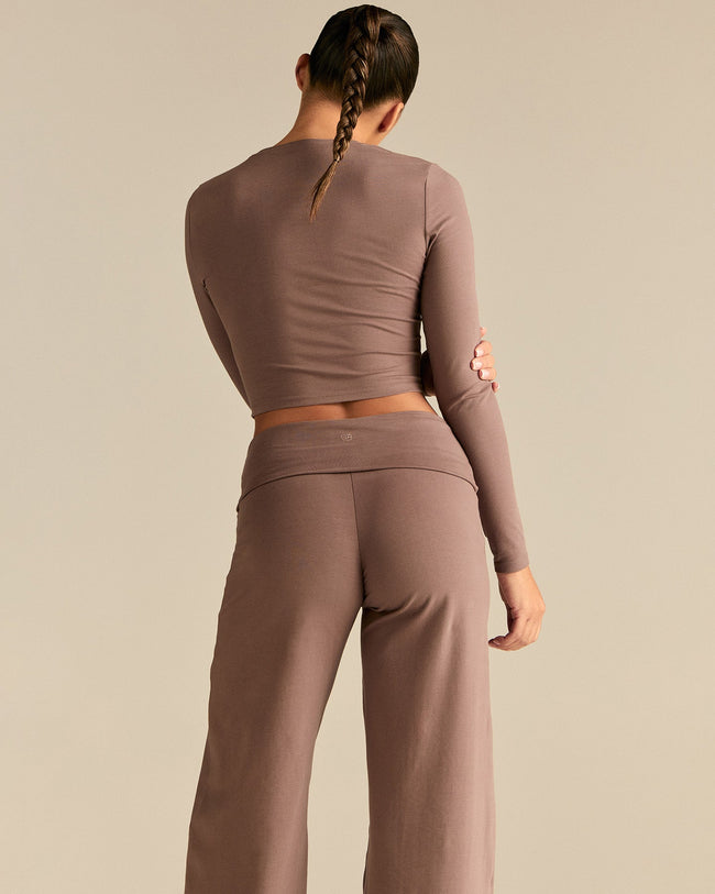 Cotton Contour Long Sleeve T-Shirt | Mocha