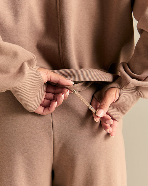 Comfort Oversized Hook Up Hoodie | Mauve Taupe