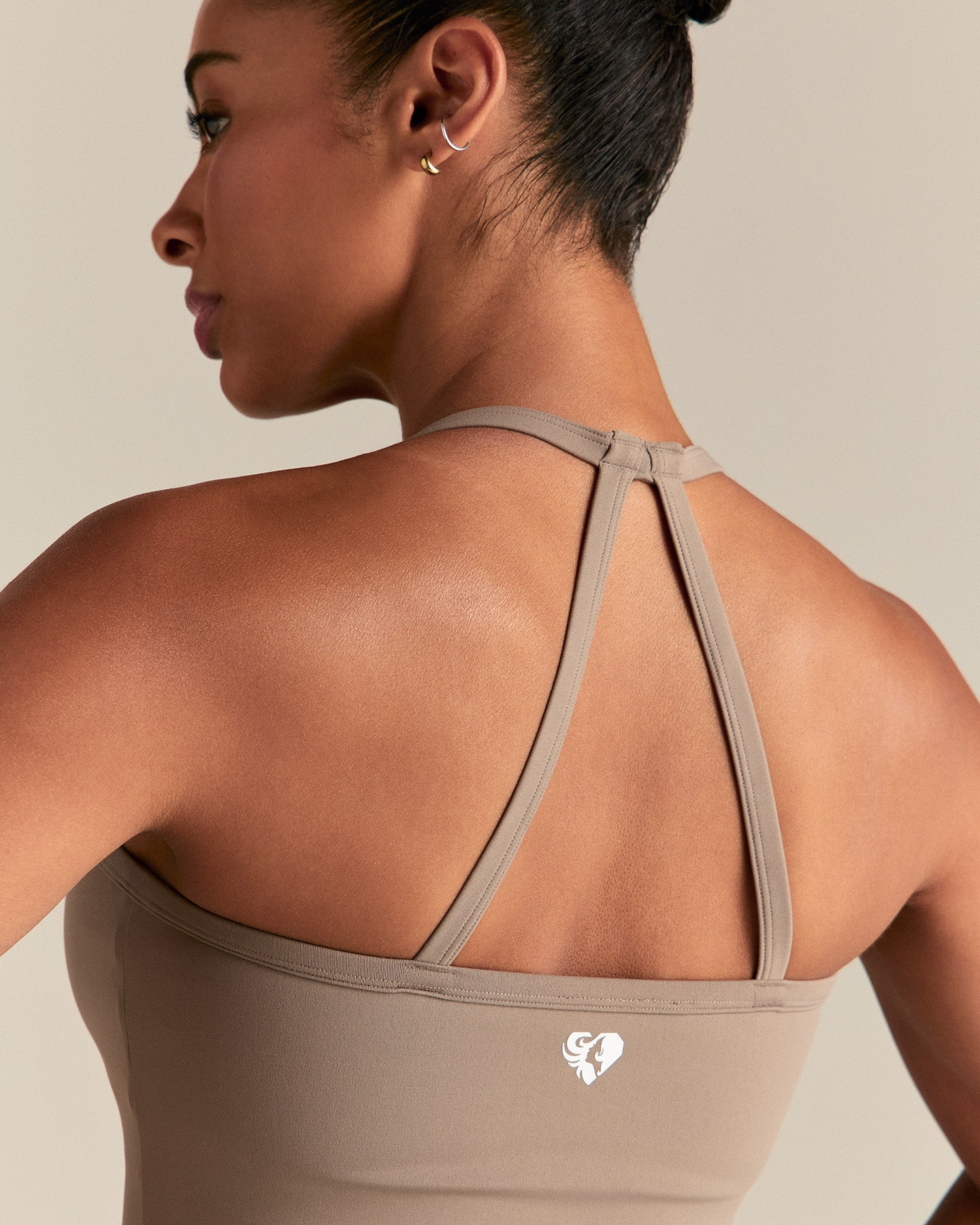 Essential Built-In Bra Midi Tank | Taupe Grey