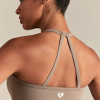 Essential Built-In Bra Midi Tank | Taupe Grey