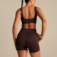 Power Open Back Mini Bra | Cafe Noir