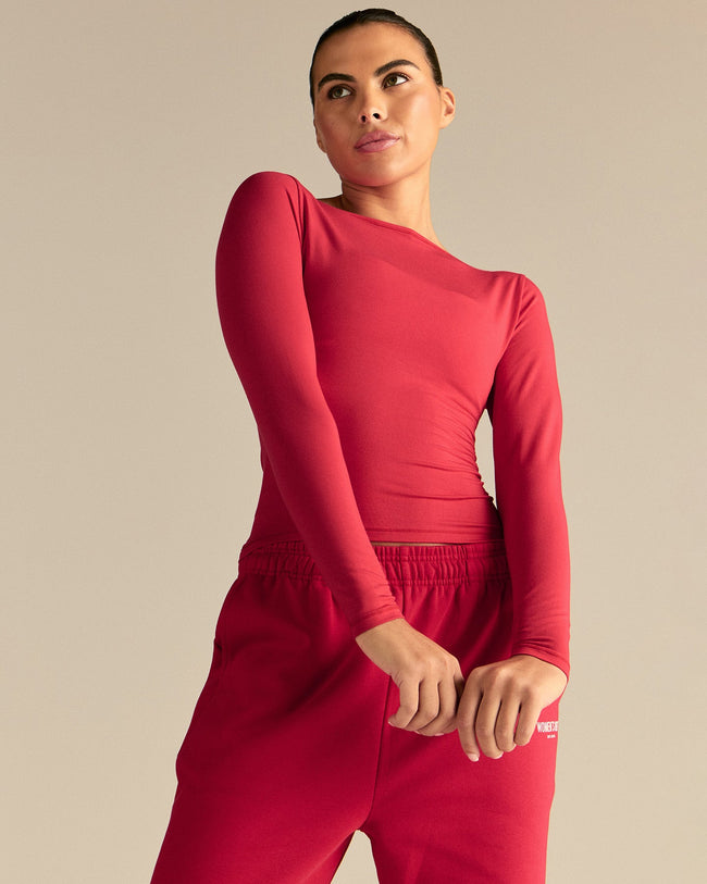 Smooth Contour Long Sleeve Reversible T-Shirt | Candy Apple