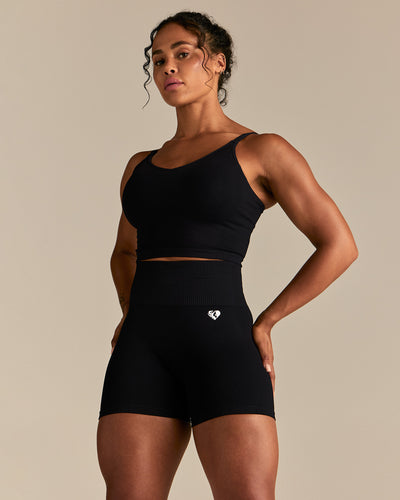 Power Seamless Scrunch Shorts | Black