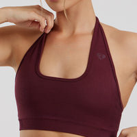 Motion Seamless Halter Bra | Dark Cherry