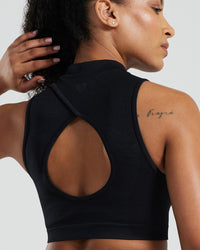 Motion Seamless 1/4 Zip Tank | Black