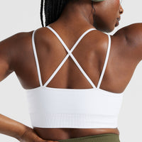 Power Seamless Sports Bra | White