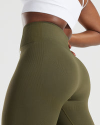 Power Seamless 7/8 Leggings | Khaki