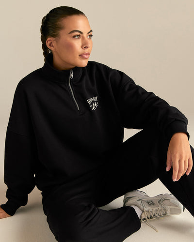 Comfort Outdoor 1/4 Zip Graphic Sweat | Black