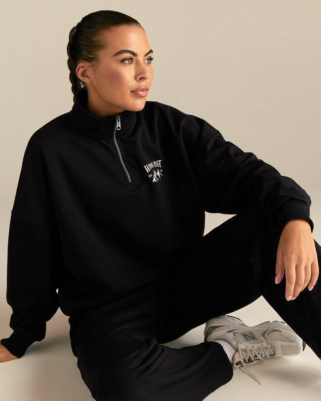 Comfort Outdoor 1/4 Zip Graphic Sweat | Black
