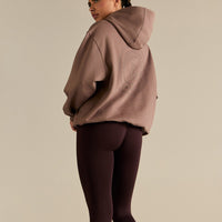 Comfort Oversized Health Club Graphic Hoodie | Mocha