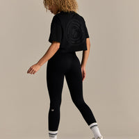 Comfort WB Logo Oversized Cropped T-Shirt | Black