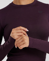 Motion Seamless Long Sleeve Midi Top | Midnight Plum