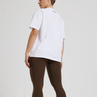 Comfort Oversized Short Sleeve Sports Club T-Shirt | White