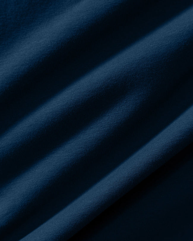 Cotton Contour Fold Over Shorts | True Navy