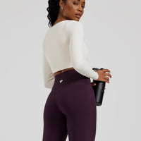 Essential Long Sleeve Built-In Bra Top | Off White