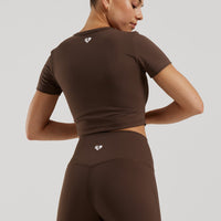 Essential Cropped Short Sleeve Tee | Cocoa