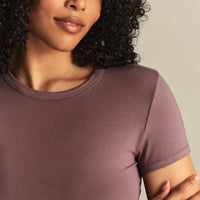 Smooth Contour Midi Short Sleeve T-Shirt | Deep Mocha
