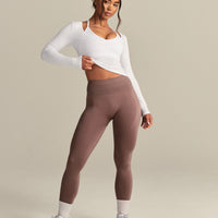 Smooth Contour Long Sleeve Reversible T-Shirt | White