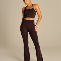 Essential Built-In Bra Crop Tank Top | Cafe Noir