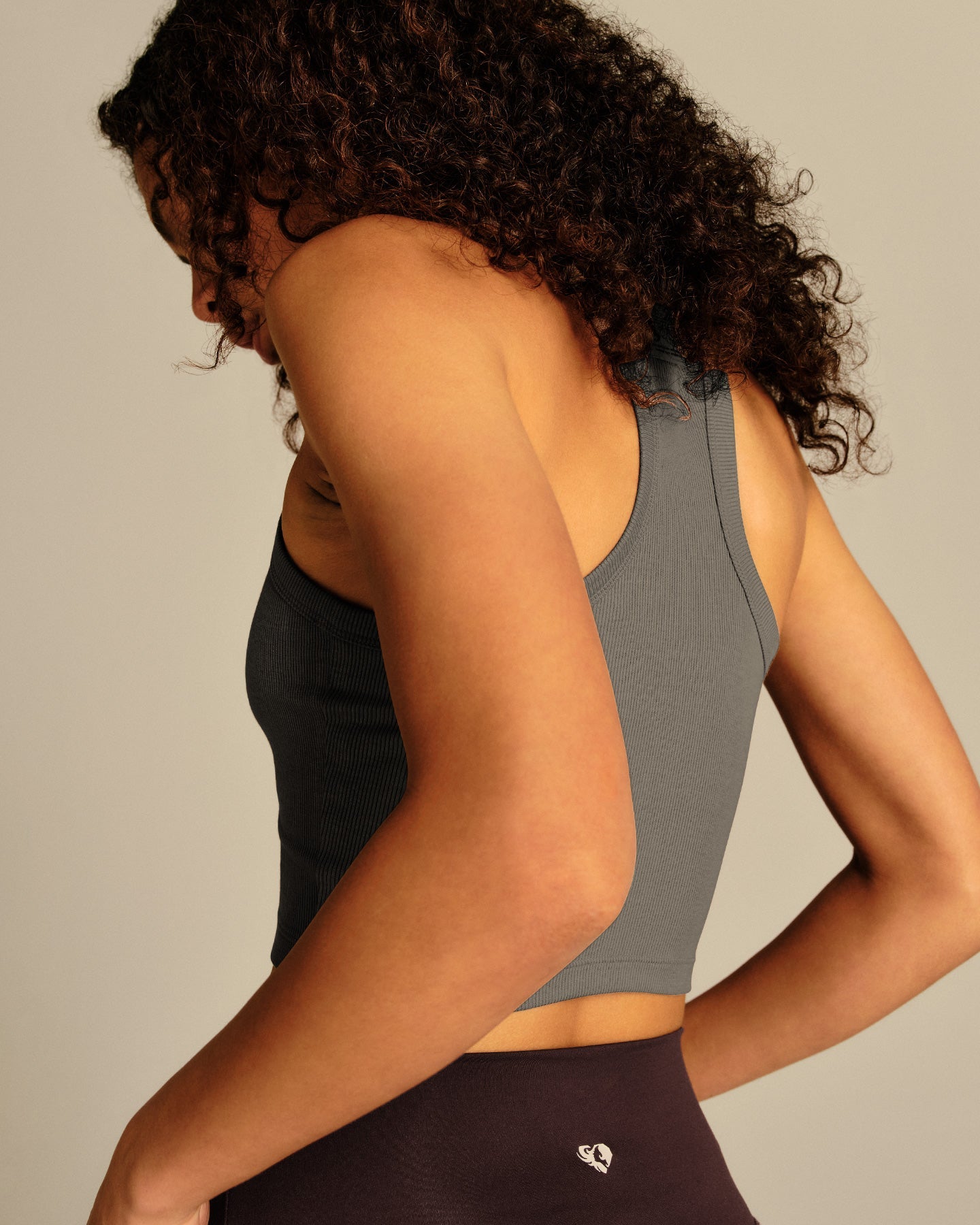 Comfort Ribbed Cropped Tank | Slate Grey (6/6)