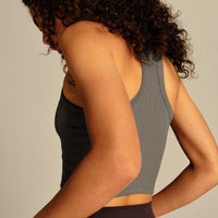Comfort Ribbed Cropped Tank | Slate Grey (6/6)