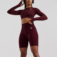 Power Seamless Cycling Shorts | Dark Cherry