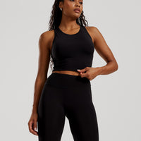 Essential Crop Tank Top | Black