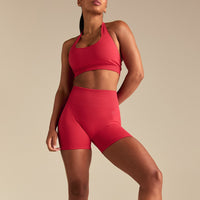 Power Seamless Halter Neck Bra | Spicy Red