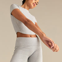 Cotton Contour Short Sleeve T-Shirt | Grey Marl