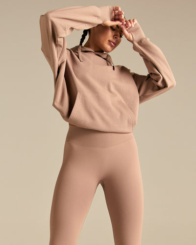 Comfort Oversized Hook Up Hoodie | Mauve Taupe